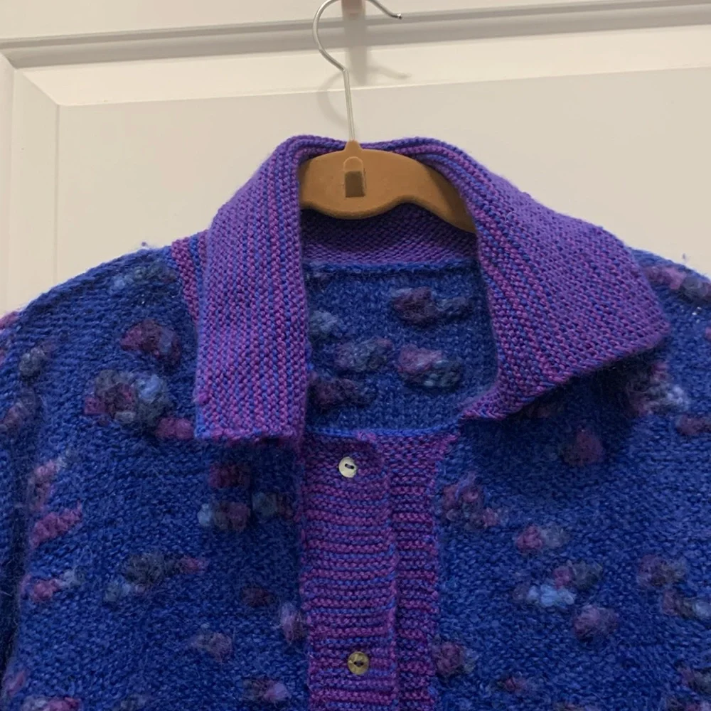 Vintage Handmade oversized reversible wool cardigan - Picture 8 of 10